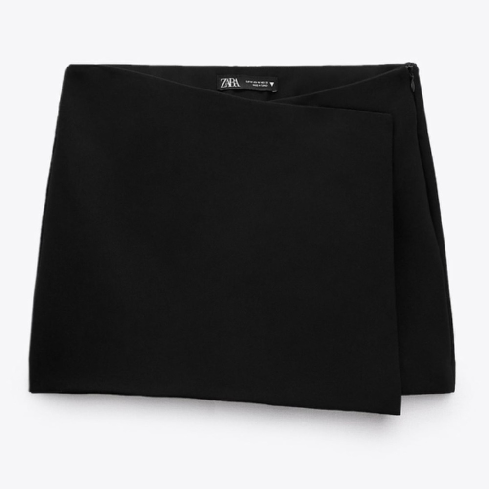 Zara Black Wrap Mini Skirt